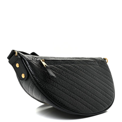 Balenciaga Shiny Goatskin Allover Logo Embossed XXS Souvenir Belt Bag Black 4 of 11