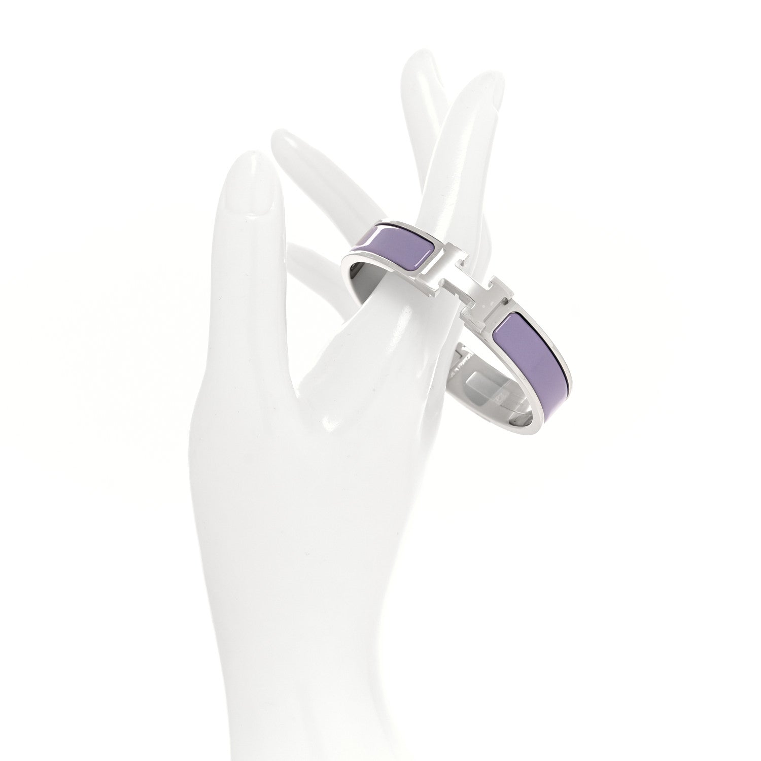 Hermes Enamel Narrow Clic Clac H Bracelet PM Lilas 2 of 5
