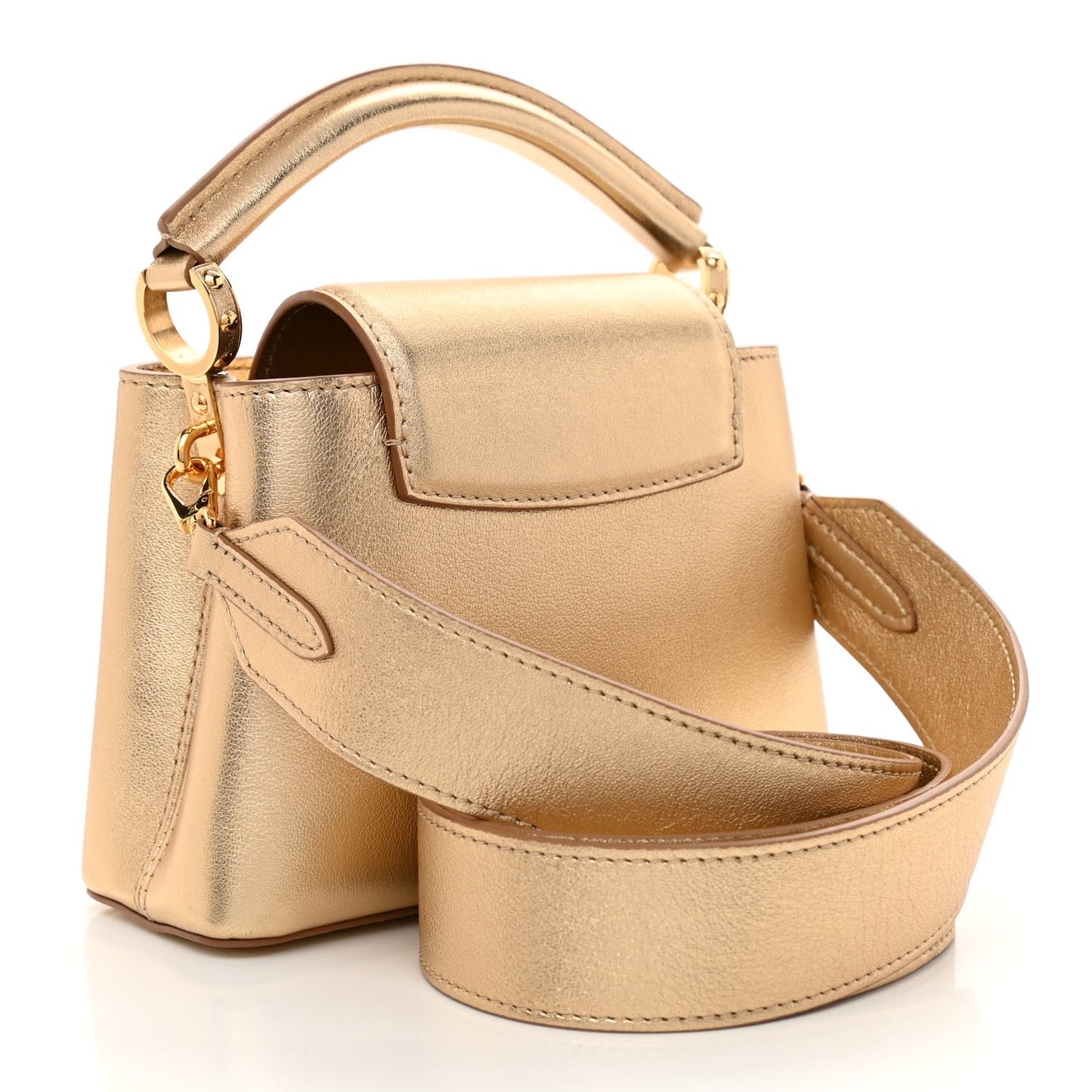 Metallic Calfskin Mini Capucines Gold