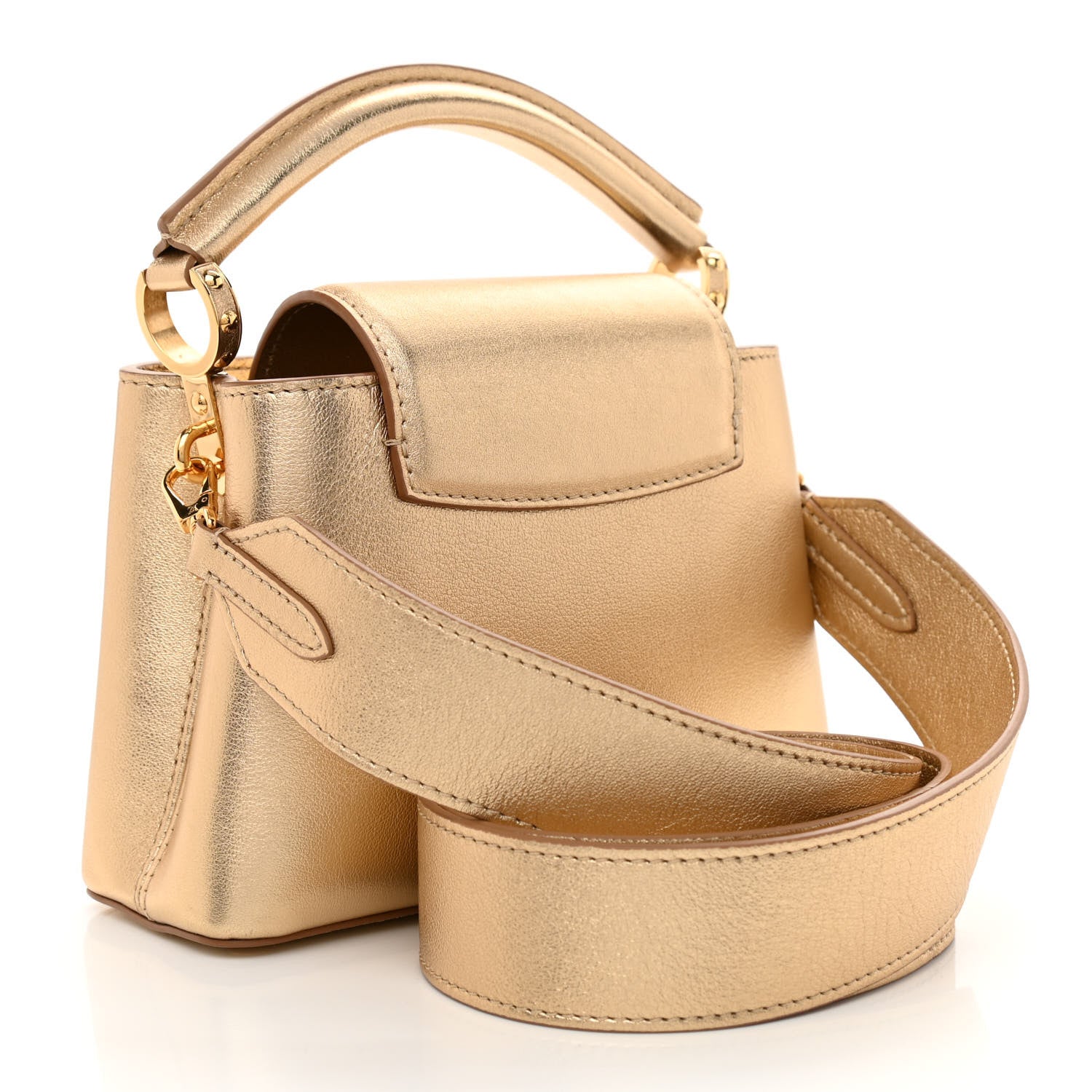 Louis Vuitton Metallic Calfskin Mini Capucines Gold 3 of 7