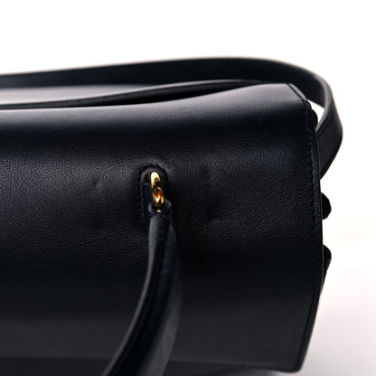 Saint Laurent Calfskin Medium Moujik Top Handle Bag Navy 9 of 12