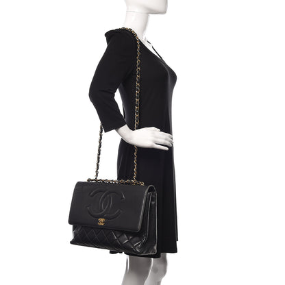 Chanel Lambskin Quilted XL Jumbo Single Flap Black 2 of 28