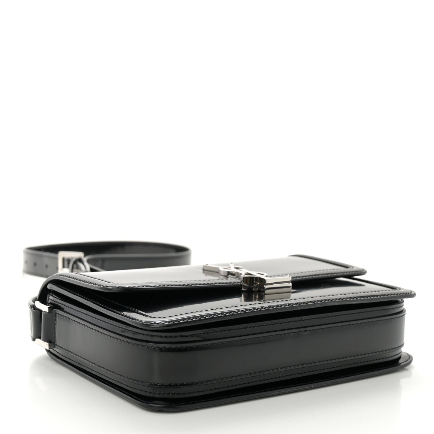 Patent Calfskin Monogram Medium Solferino Satchel Black