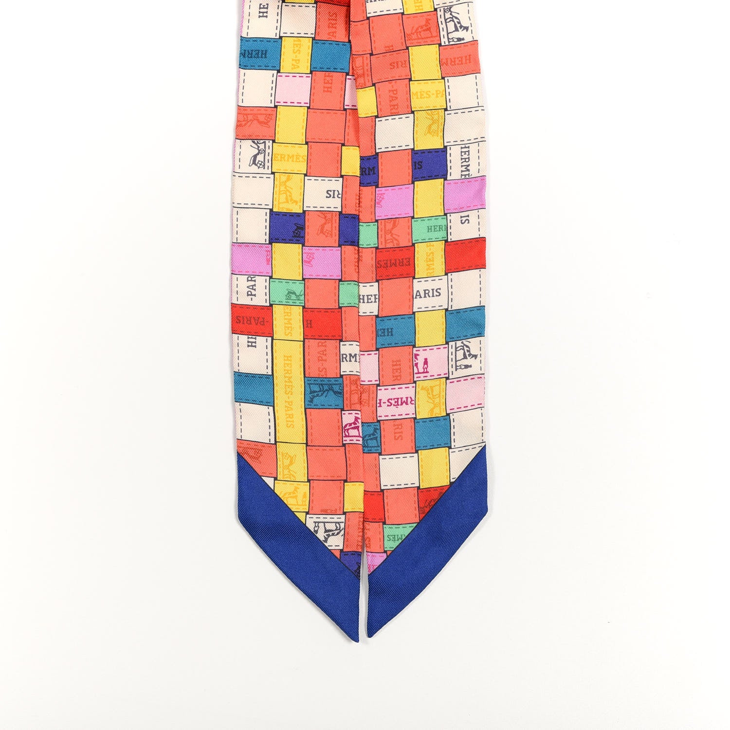 Hermes Silk Bolduc Au Carre Twilly Corail Jaune Multicolor 2 of 4