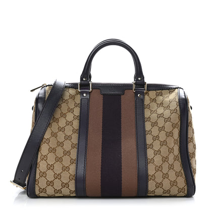 Gucci Monogram Vintage Web Medium Boston Dark Purple 1 of 11