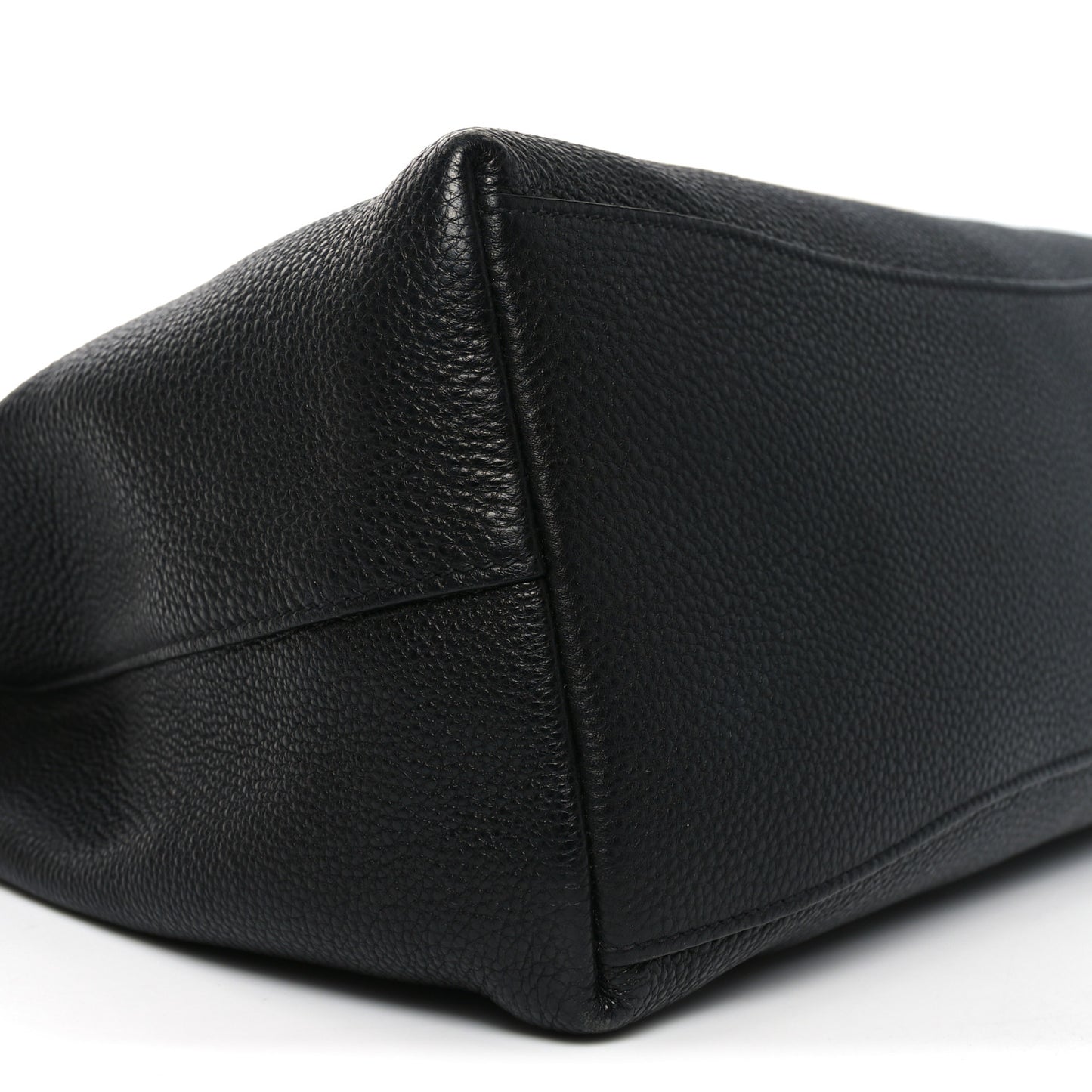 Vitello Phenix Embossed Logo Hobo Black