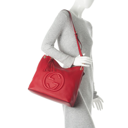 Gucci Pebbled Calfskin Large Soho Hobo Tabasco Red 2 of 8