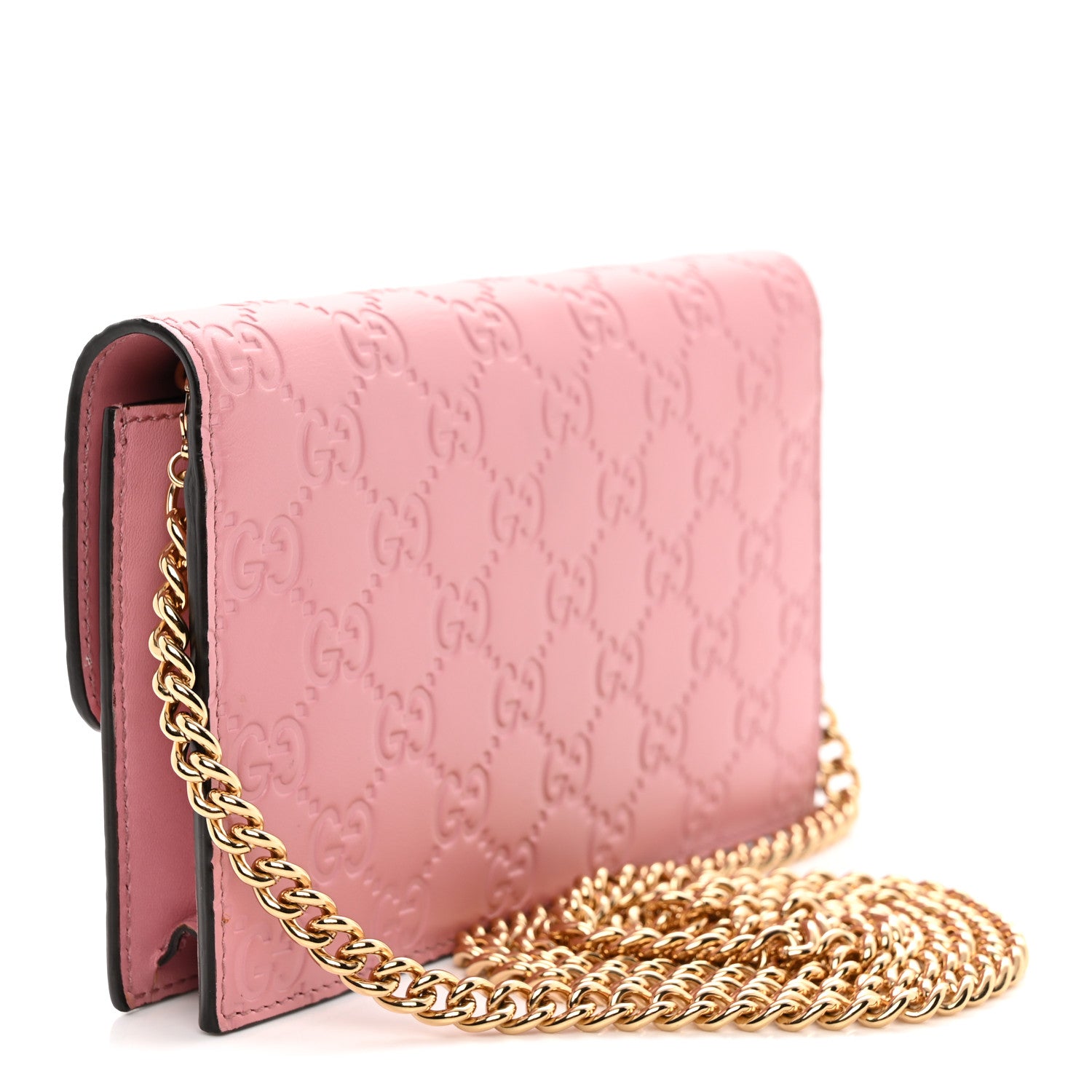 Gucci Guccissima Icon Chain Wallet Carmine Rose 3 of 13