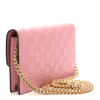 Gucci Guccissima Icon Chain Wallet Carmine Rose 3 of 13