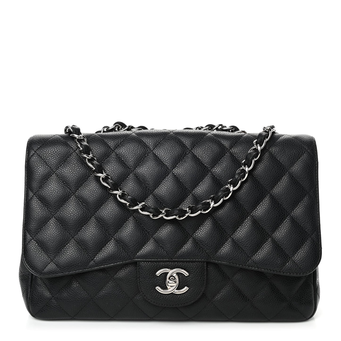 Caviar Quilted Jumbo Single Flap Black