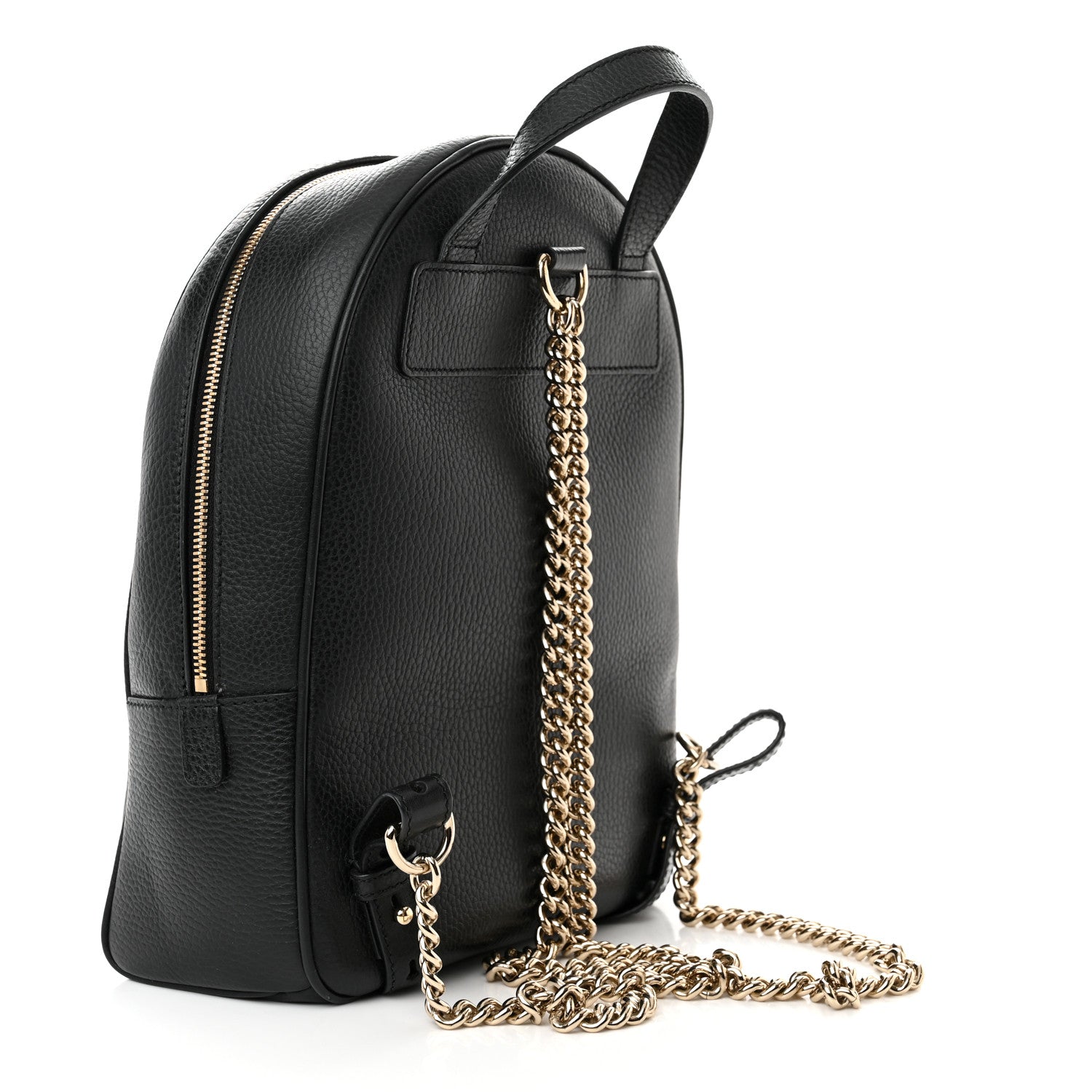 Gucci Pebbled Calfskin Soho Chain Backpack Black 3 of 11