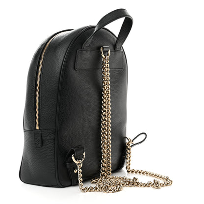 Gucci Pebbled Calfskin Soho Chain Backpack Black 3 of 11