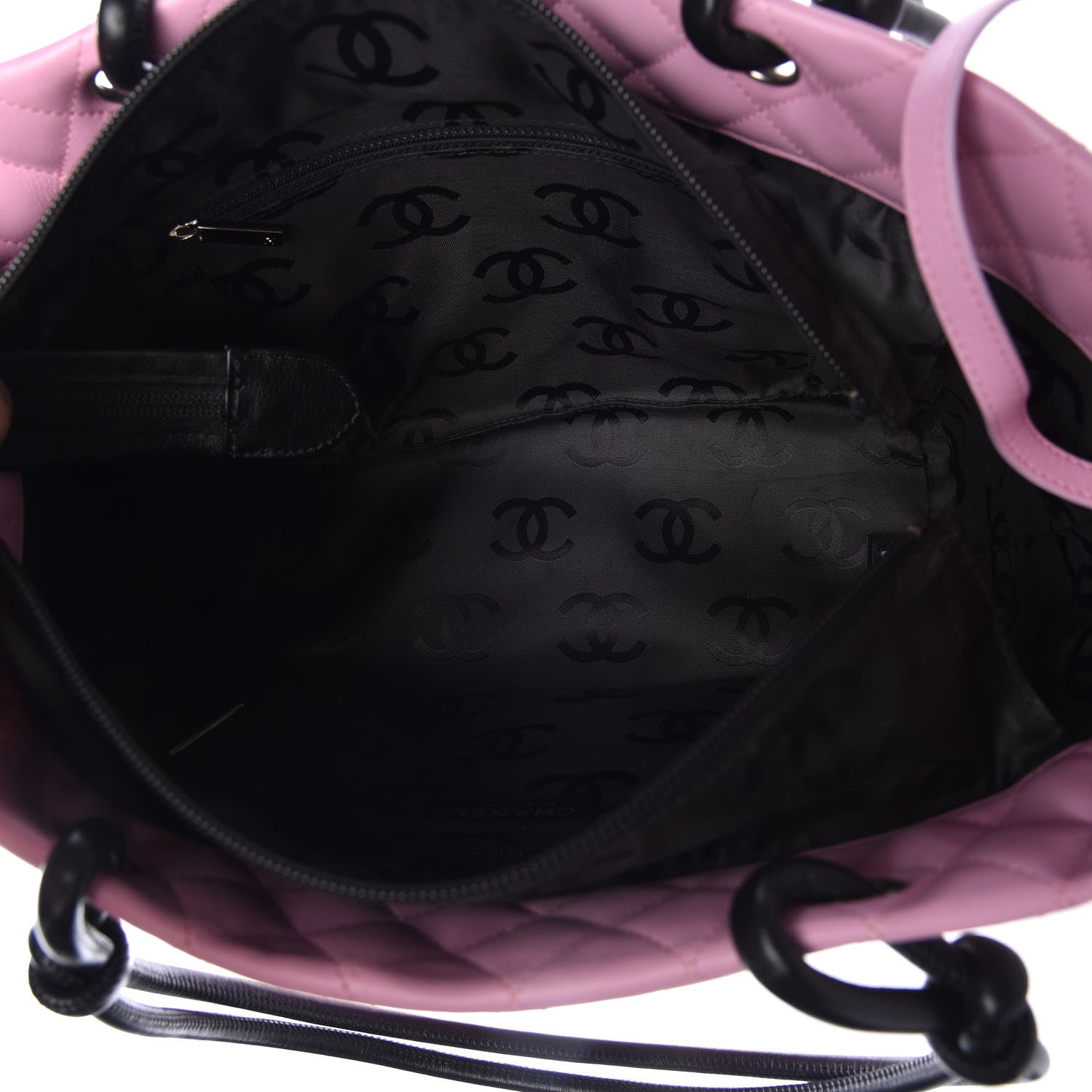 Chanel Calfskin Quilted Large Cambon Tote Pink Black 5 of 10
