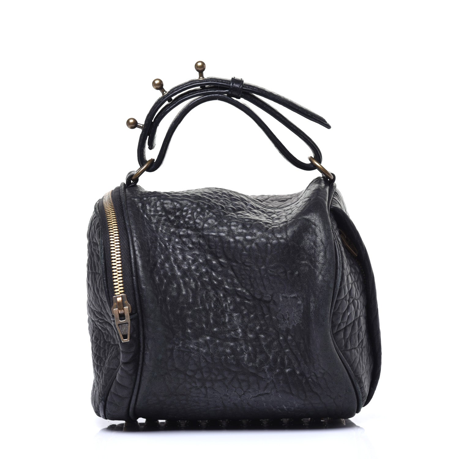 Alexander Wang Pebbled Lambskin Angela Pochette Black Antique Brass Hardware 1 of 8
