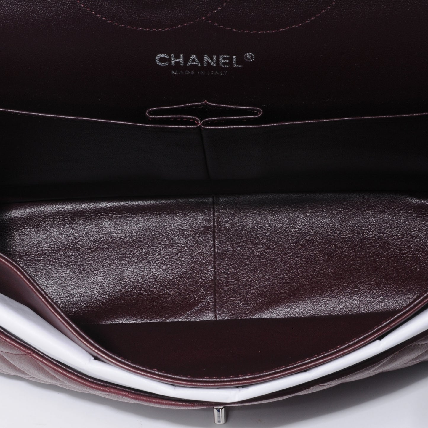 Lambskin Quilted Jumbo Double Flap Bordeaux