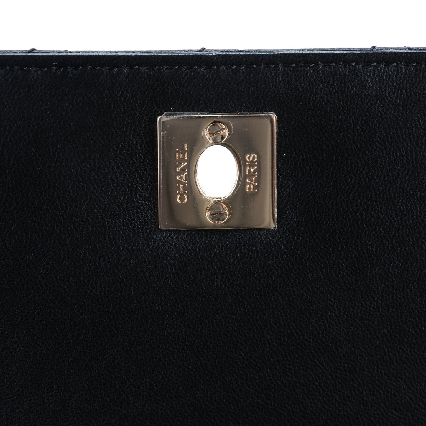Lambskin Quilted Fantasy Pearl Flap Black