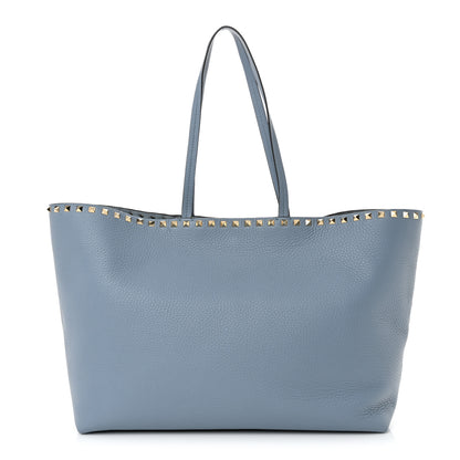 Valentino Garavani Grained Calfskin Rockstud Shoulder Tote Niagara 2 of 19