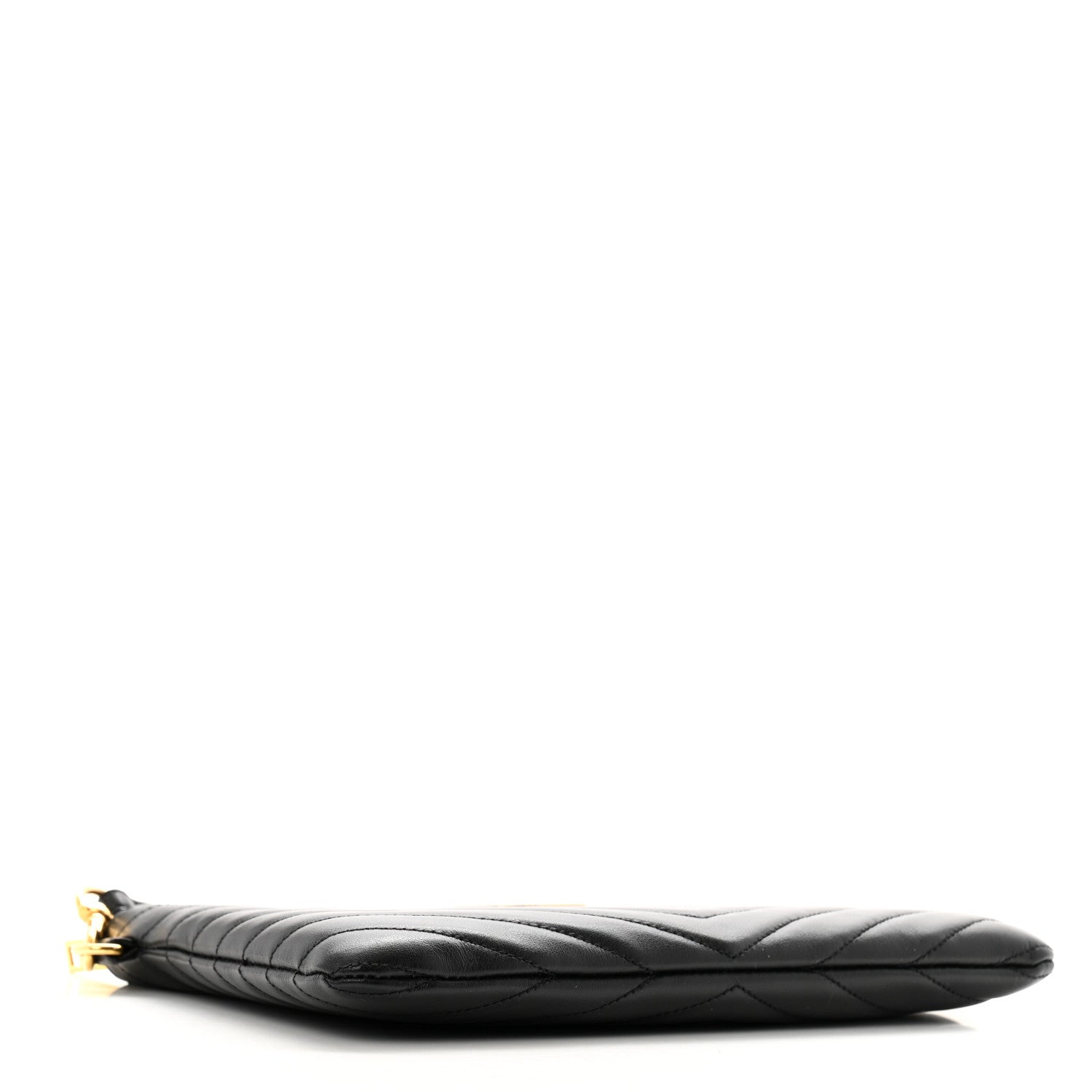 Saint Laurent Calfskin Matelasse Chevron Monogram A5 Wristlet Black 4 of 9