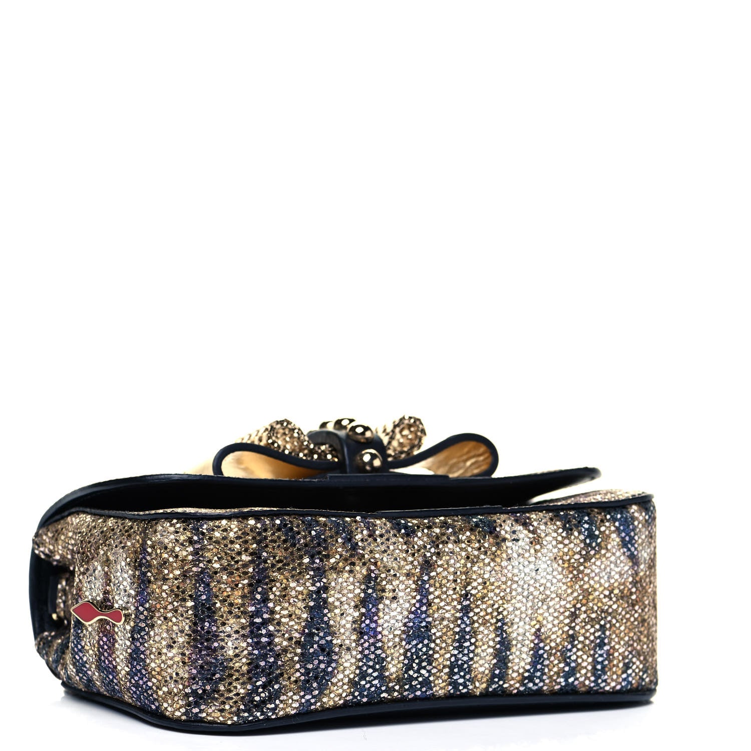 Christian Louboutin Glitter Patent Sweety Charity Crossbody Bag Multicolor Gold 4 of 9