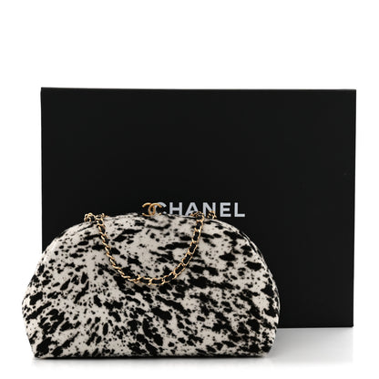 Chanel Pony Hair Printed Clutch With Chain Black White 11 of 11