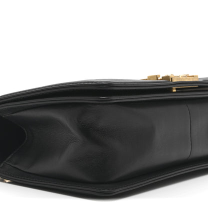 Chanel Calfskin Chevron Quilted Medium Boy Flap Black 9 of 11