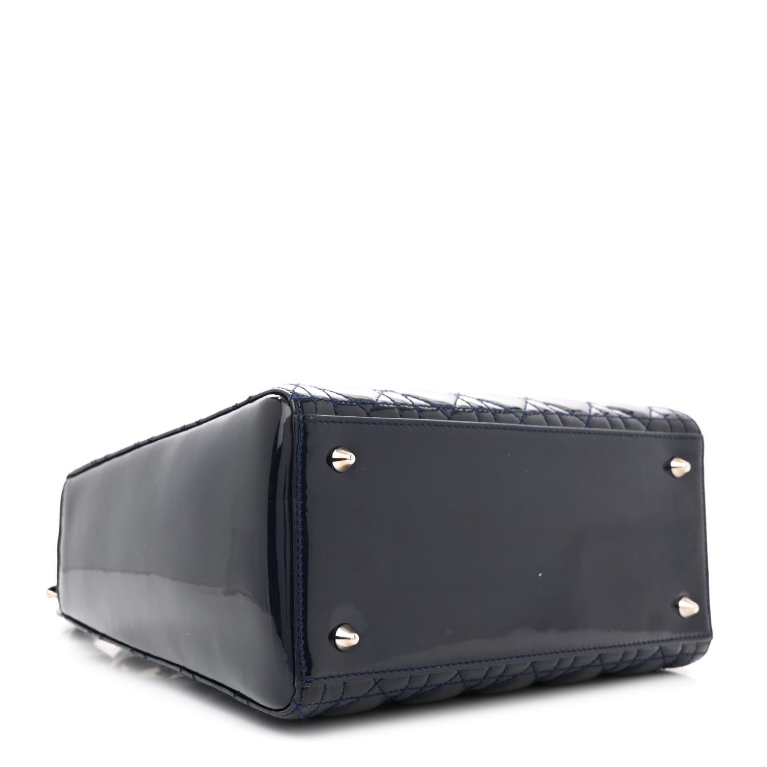 Christian Dior Patent Cannage Medium Lady Dior Navy Blue 4 of 14