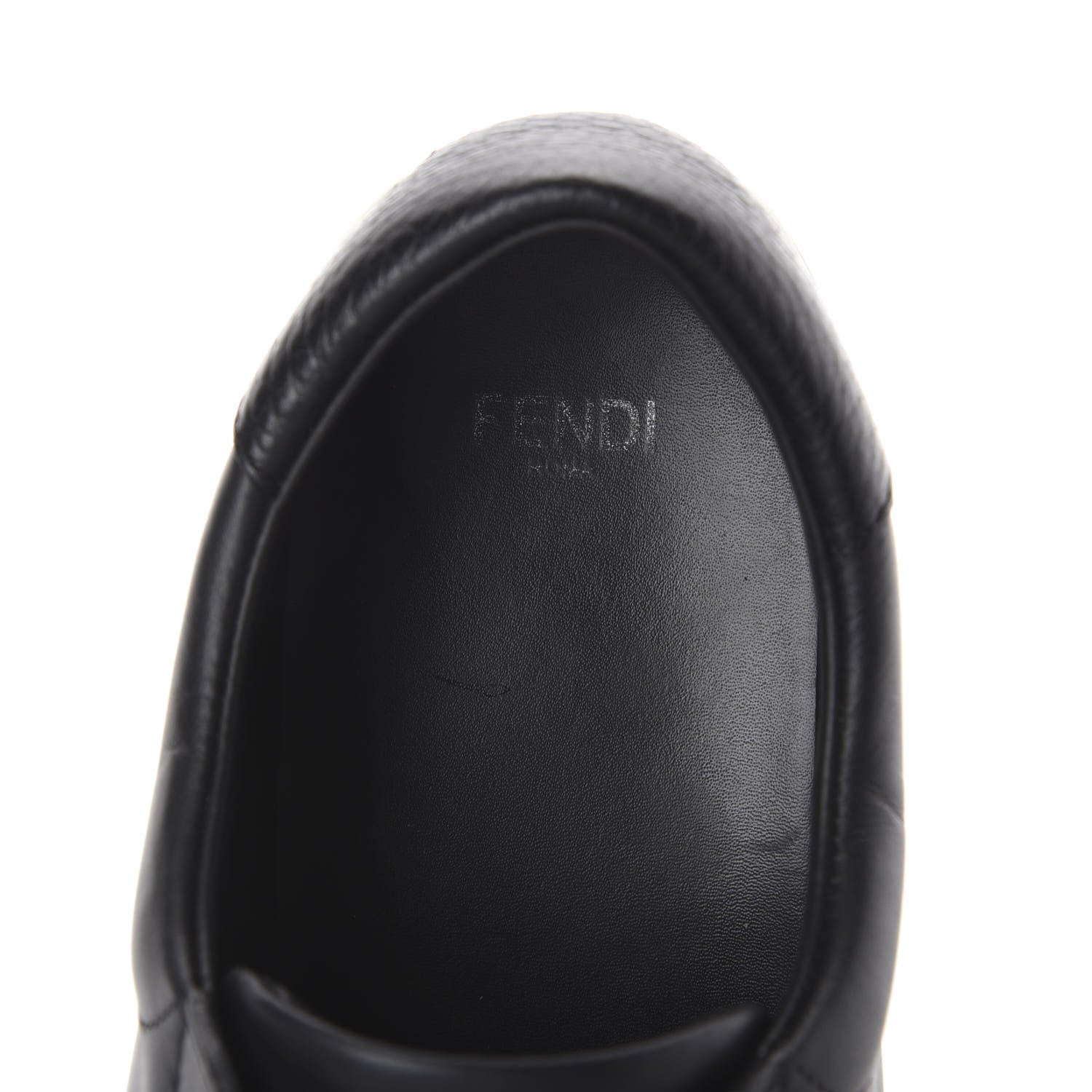 Fendi Vitello Microfiber FF Rockoclick Slip On Sneakers 38 Black Tobacco 5 of 7