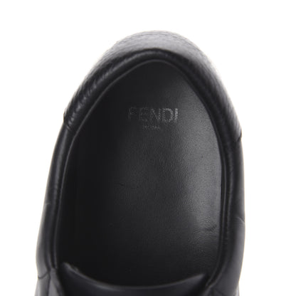 Fendi Vitello Microfiber FF Rockoclick Slip On Sneakers 38 Black Tobacco 5 of 7