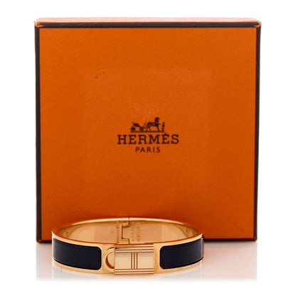 Hermes Enamel Narrow Clic Cadenas Bracelet PM Bleu Saphir 4 of 4