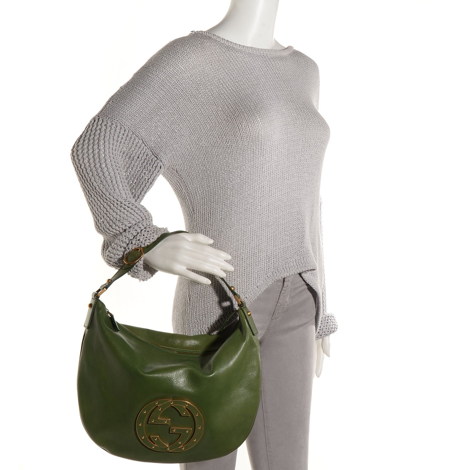 Gucci Leather Small Blondie Hobo Green 2 of 7