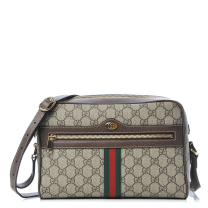 Gucci GG Supreme Monogram Web Small Ophidia Shoulder Bag Brown 1 of 8