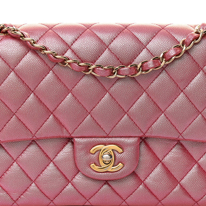Chanel Iridescent Caviar Quilted Medium Double Flap Pink 8 of 10