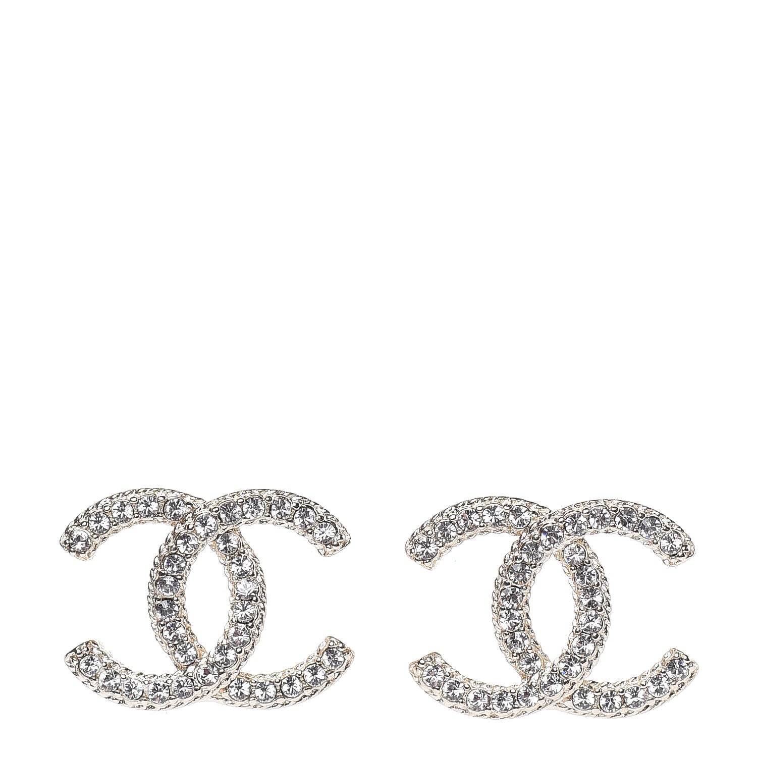 Chanel Crystal CC Earrings Gold 1 of 4