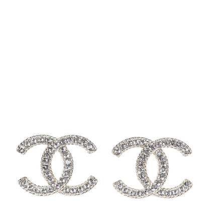 Chanel Crystal CC Earrings Gold 1 of 4