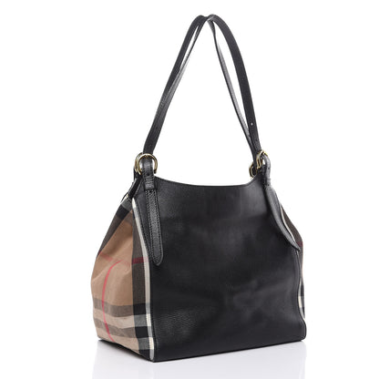 Burberry Grainy Calfskin House Check Small Canterbury Black 3 of 14