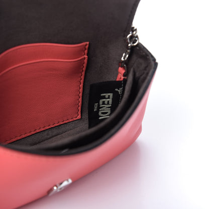 Fendi Nappa Rabbit Fox Fur Micro Buggie Baguette Coral 6 of 8