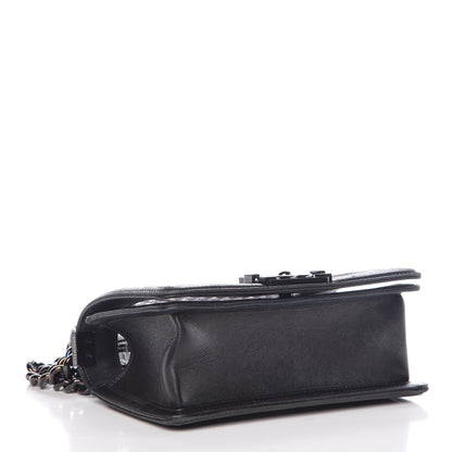 Chanel Lambskin PVC Thread Woven Small Boy Flap Black 4 of 8