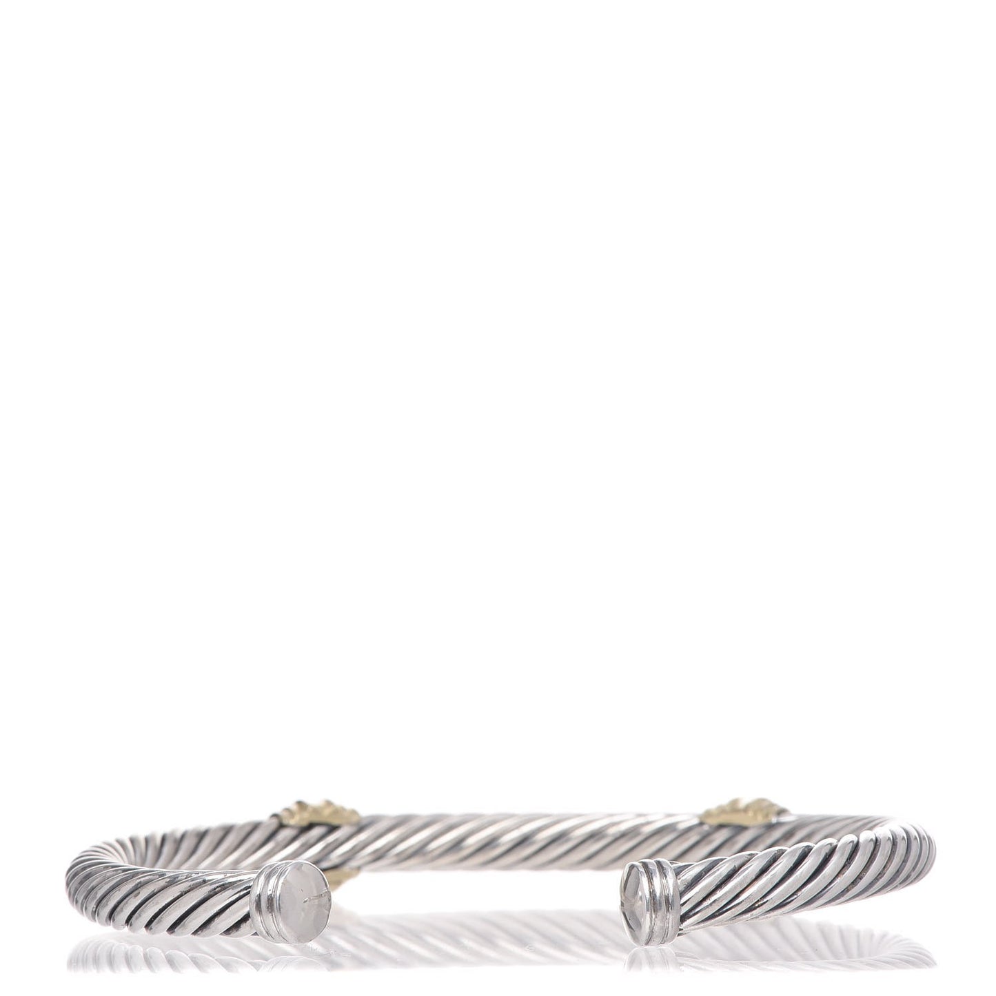 Sterling Silver 14K Yellow Gold Ruby 5mm Cable Classics Two Station Bracelet