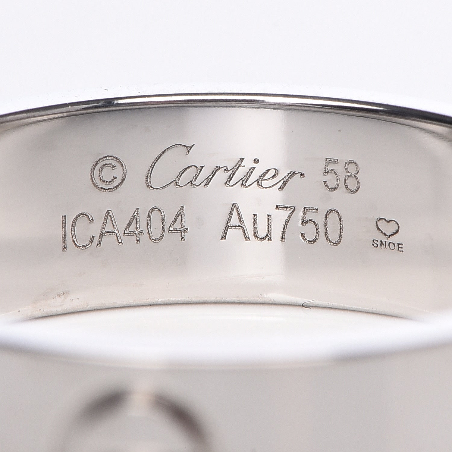 Cartier 18K White Gold 5.5mm LOVE Ring 58 8.25 4 of 5