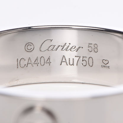 Cartier 18K White Gold 5.5mm LOVE Ring 58 8.25 4 of 5