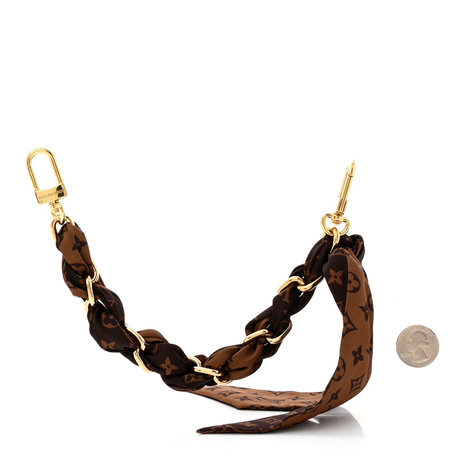 Louis Vuitton Metal Polyester Monogram Braided Scarf Chain Foulard Bag Charm 2 of 4