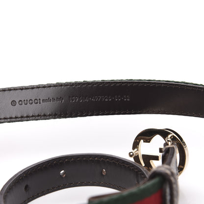 Gucci Canvas Web Interlocking G Belt 80 32 Black 4 of 4