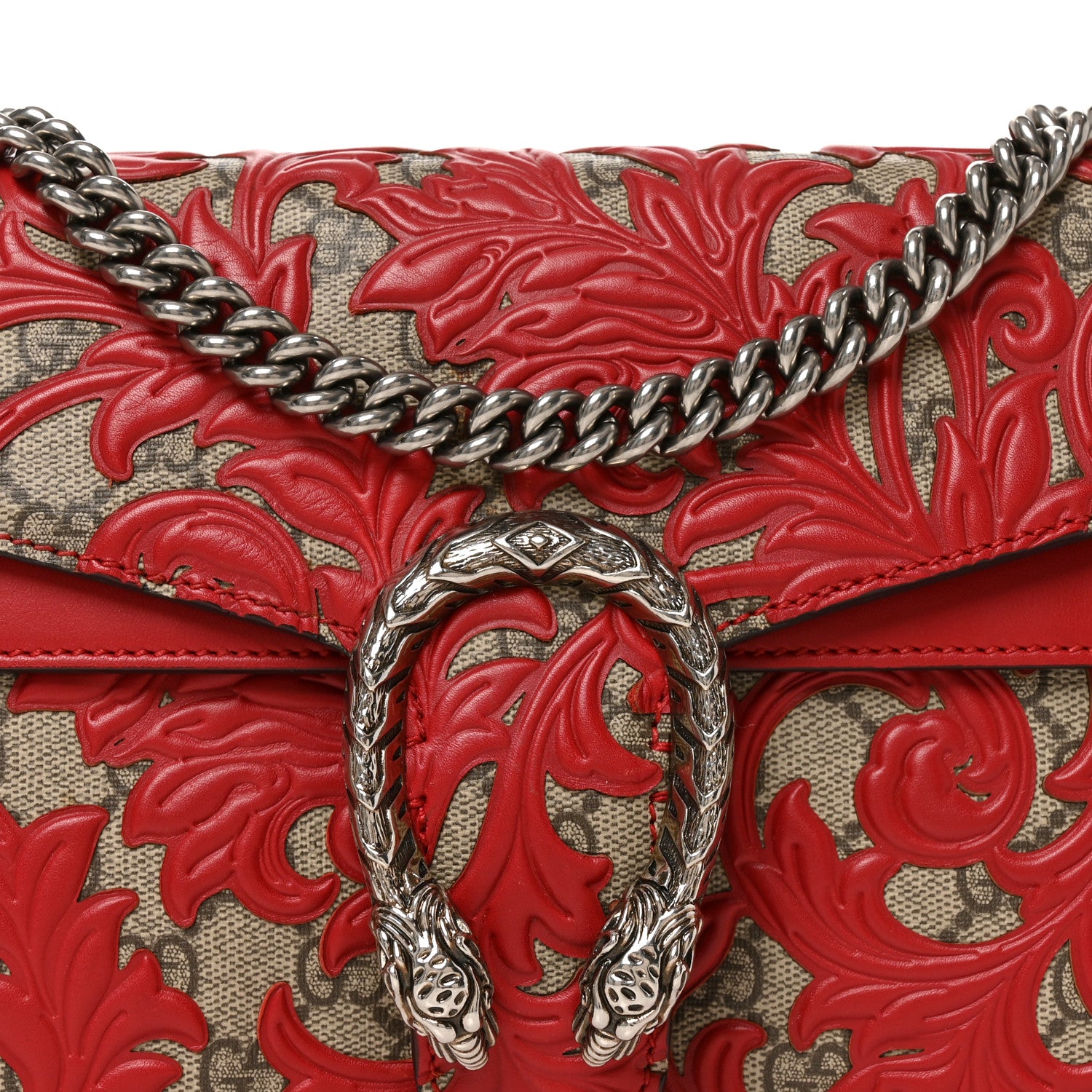 Gucci GG Supreme Monogram Arabesque Dionysus Shoulder Bag Hibiscus Red 8 of 12