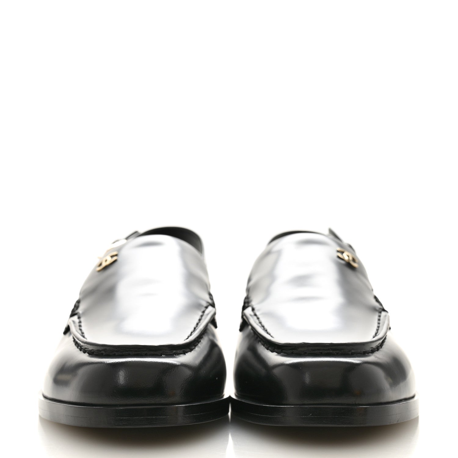 Chanel Shiny Calfskin Slingback Loafers 39.5  Black 3 of 10