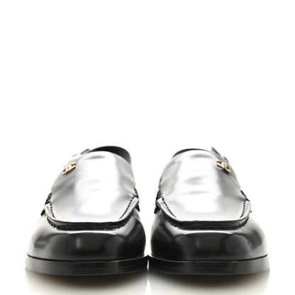 Chanel Shiny Calfskin Slingback Loafers 39.5  Black 3 of 10
