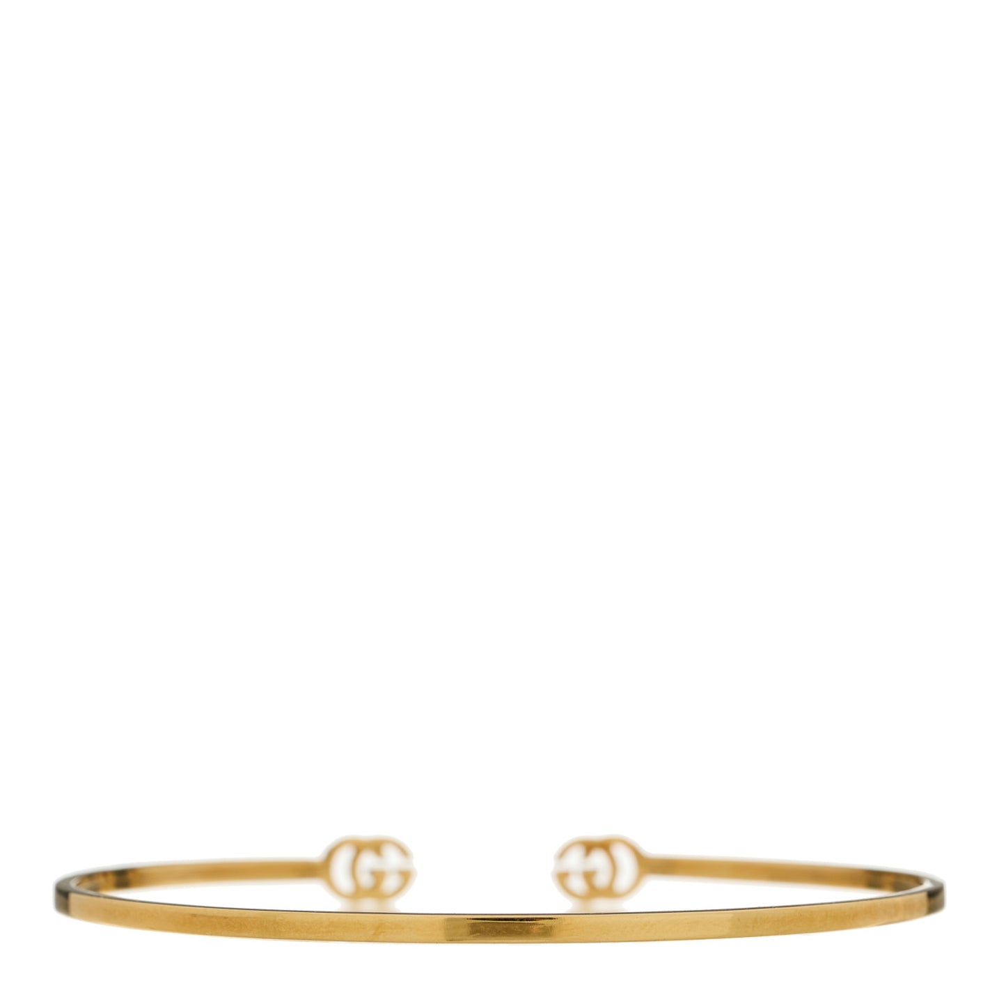 18K Yellow Gold Diamond GG Running Cuff Bracelet