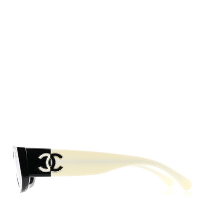 Chanel Acetate Rectangle Sunglasses 5525 Black White 2 of 8