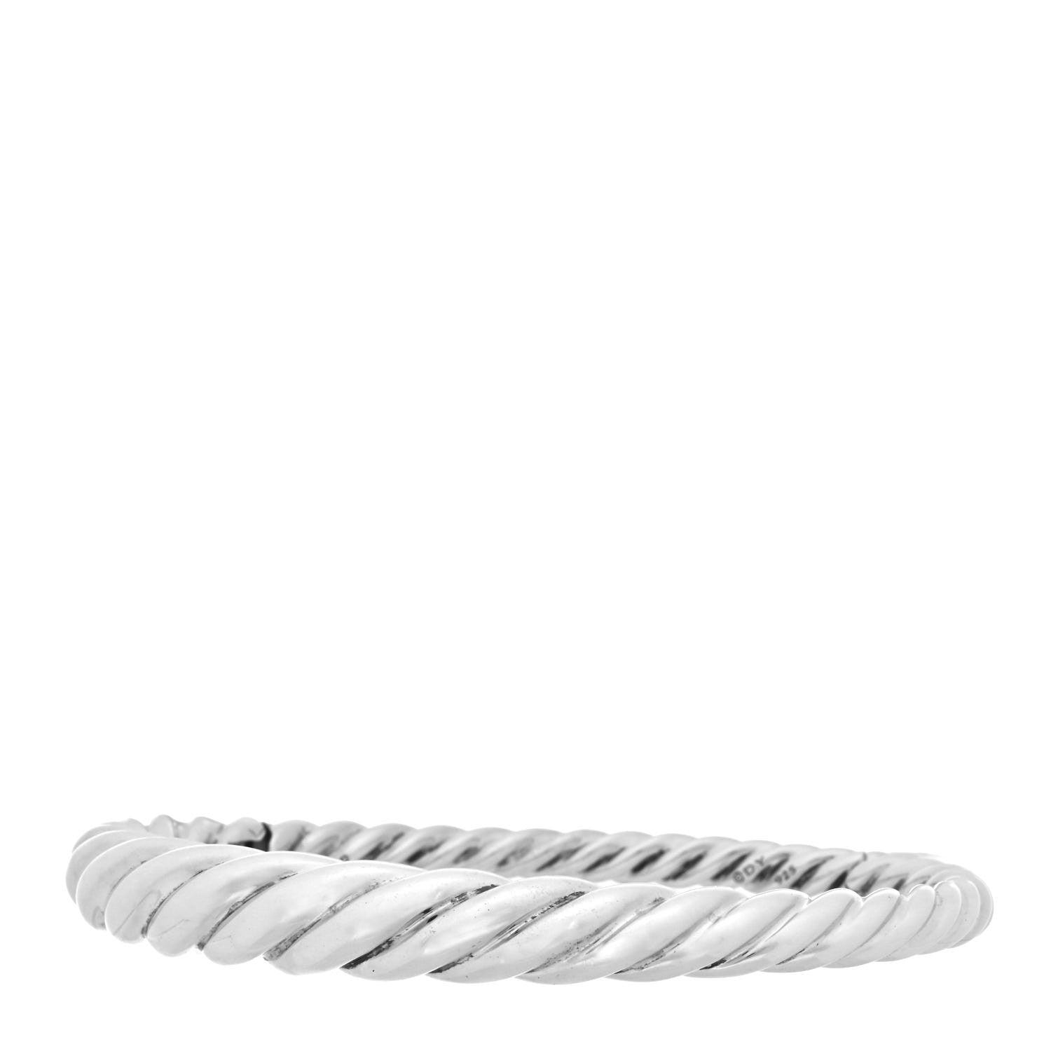 David Yurman Sterling Silver 9.5mm Pure Form Cable Bracelet 1 of 4