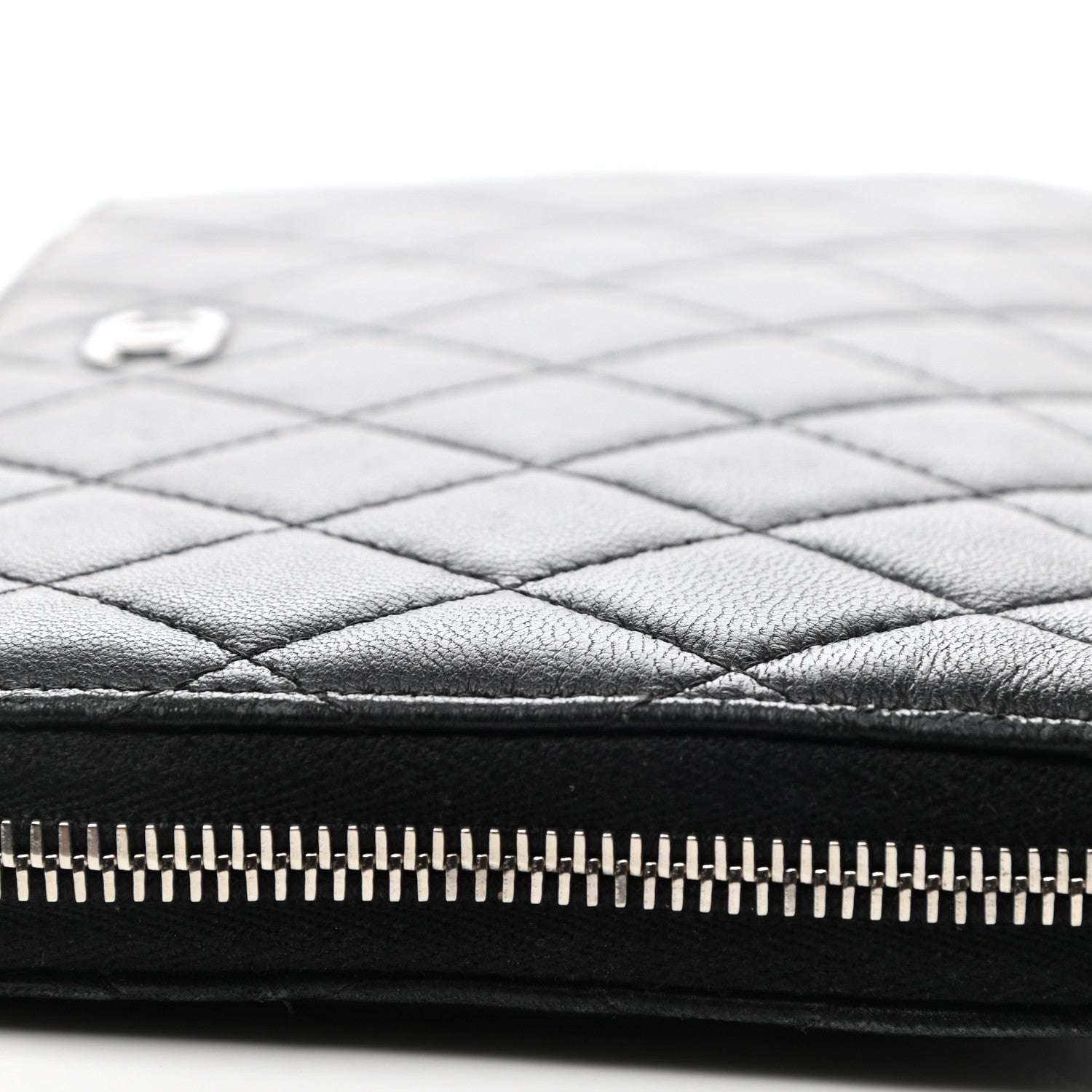 Chanel Lambskin Quilted Large Zip Around Organizer Wallet Black 12 of 12