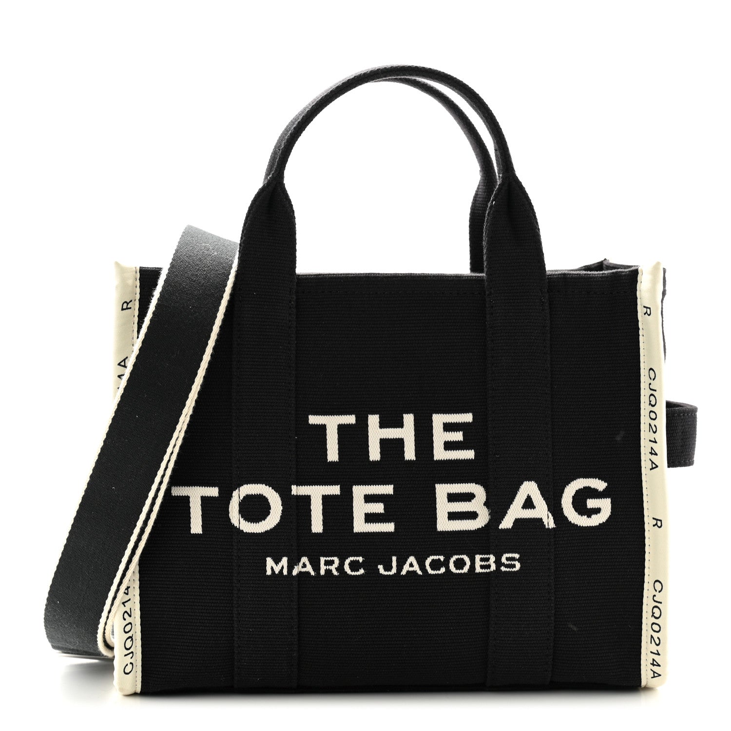 Marc Jacobs Cotton Canvas Medium The Jacquard Tote Bag Black 1 of 10